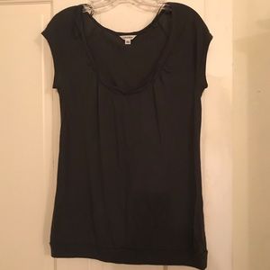 CK scoop neck long knit top M grey